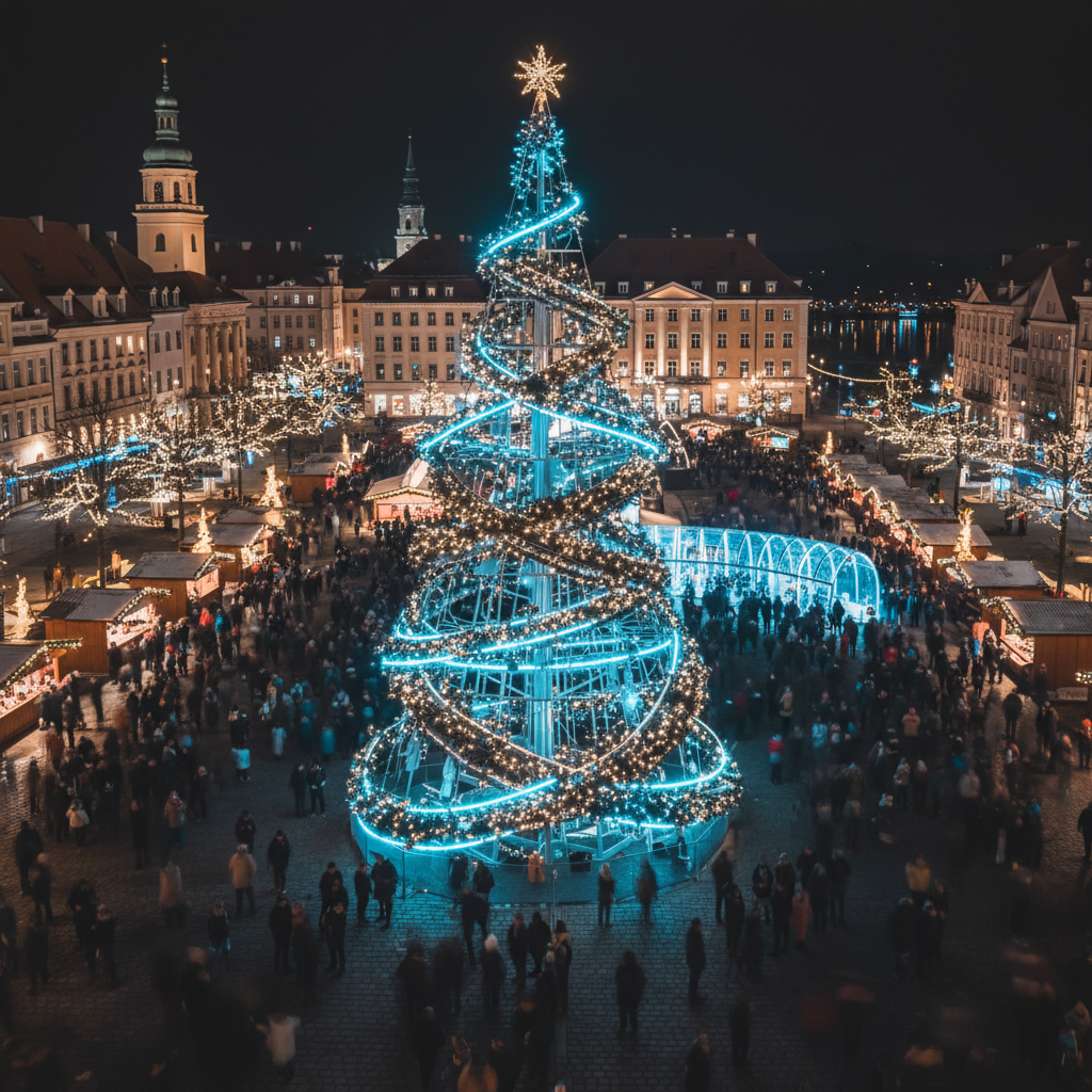 Kauno eglė šiemet stebina netikėtu dizainu ir rekordinėmis miniomis