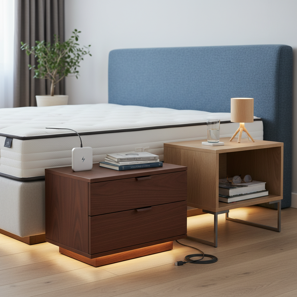 Naktinis staliukas: kaip išsirinkti praktiškiausią variantą?