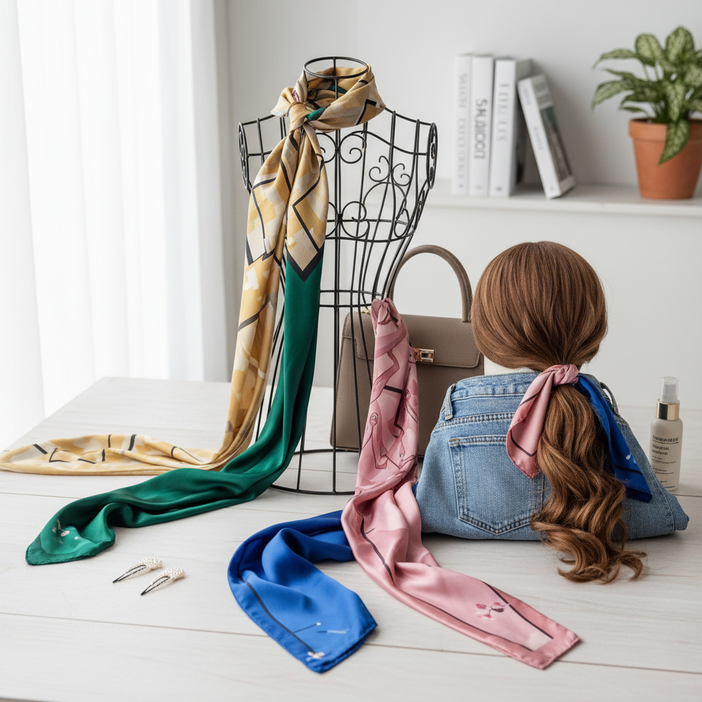 Šilkinės skarelės vėl madingos: kaip jas derinti kasdien?