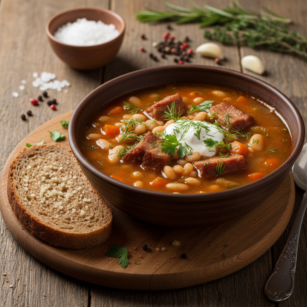 Soti pupelių sriuba su šonkauliukais: receptas žiemai